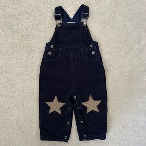 Baby Boden 18-24m cotton corduroy star knee patch overalls